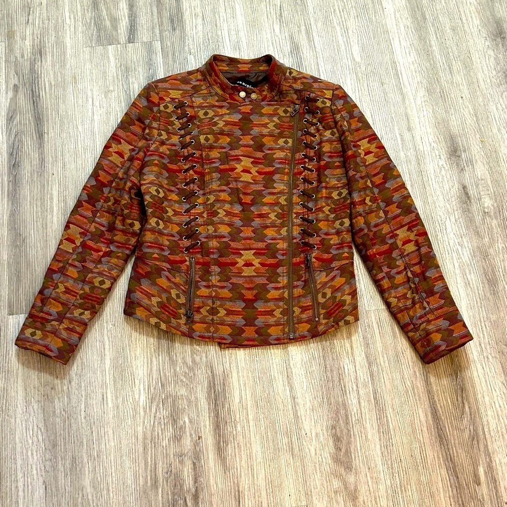 Bianca Nygard Gorgeous Patterned Jacket With Lace Up Details - Picture 5 of 16